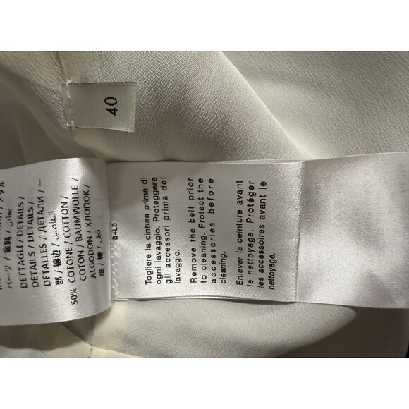 Gucci Womens Black & White Short-Sleeve Button-Up Blazer Dress With Gold Accent - Picture 14 of 16